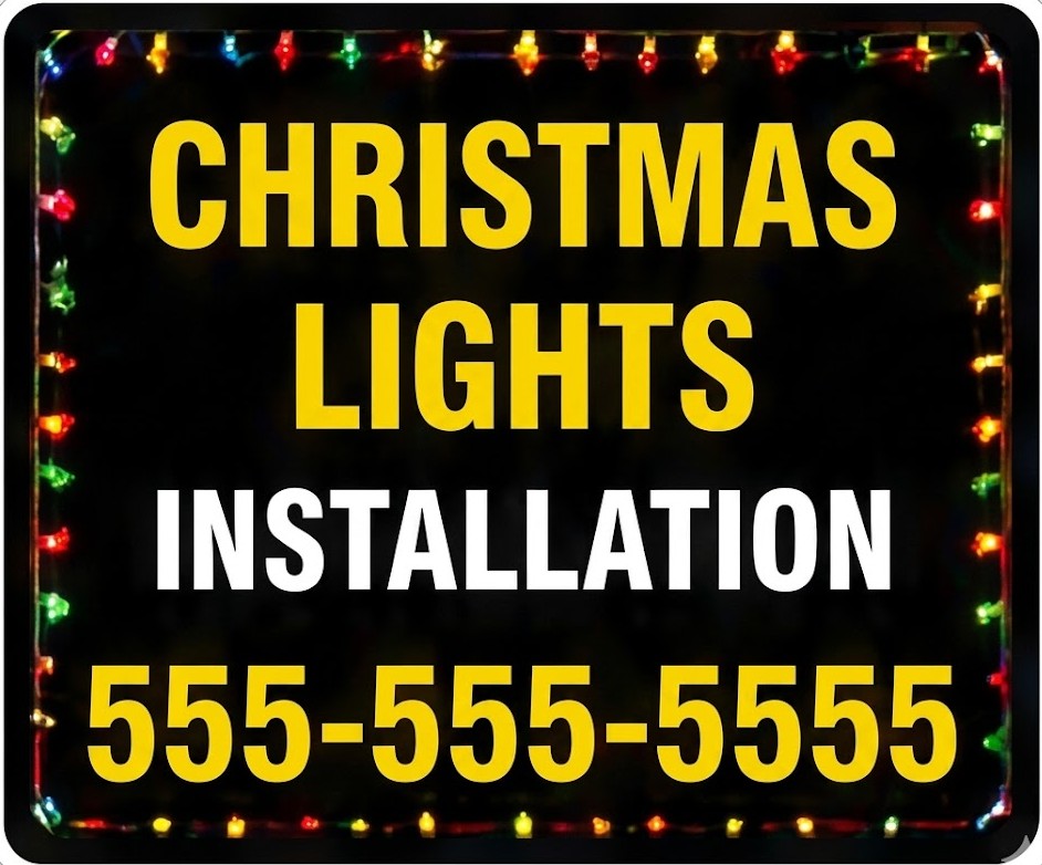 Christmas Lights Installation Yard Sign