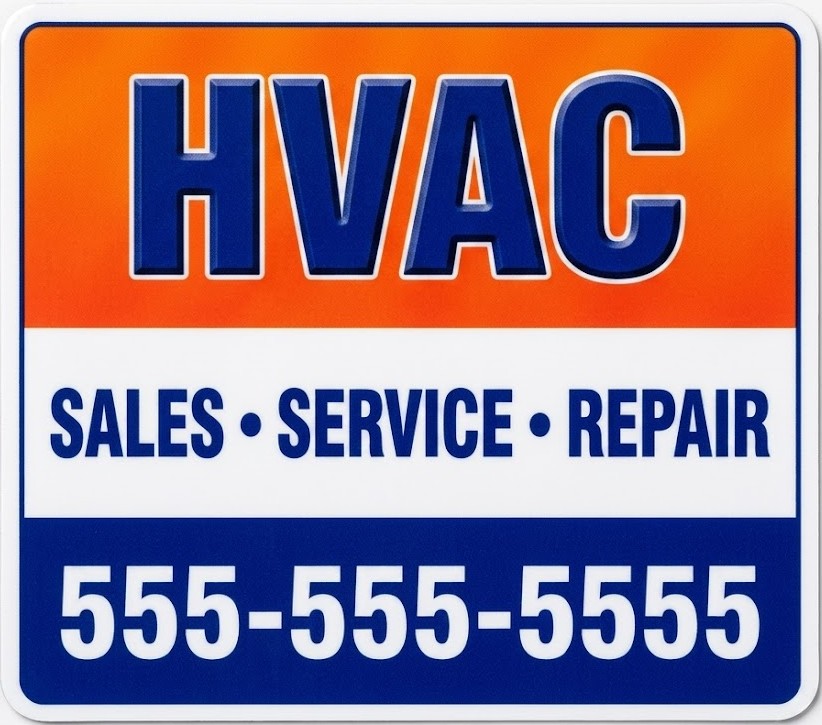 HVAC Sales Service Repair Yard Sign