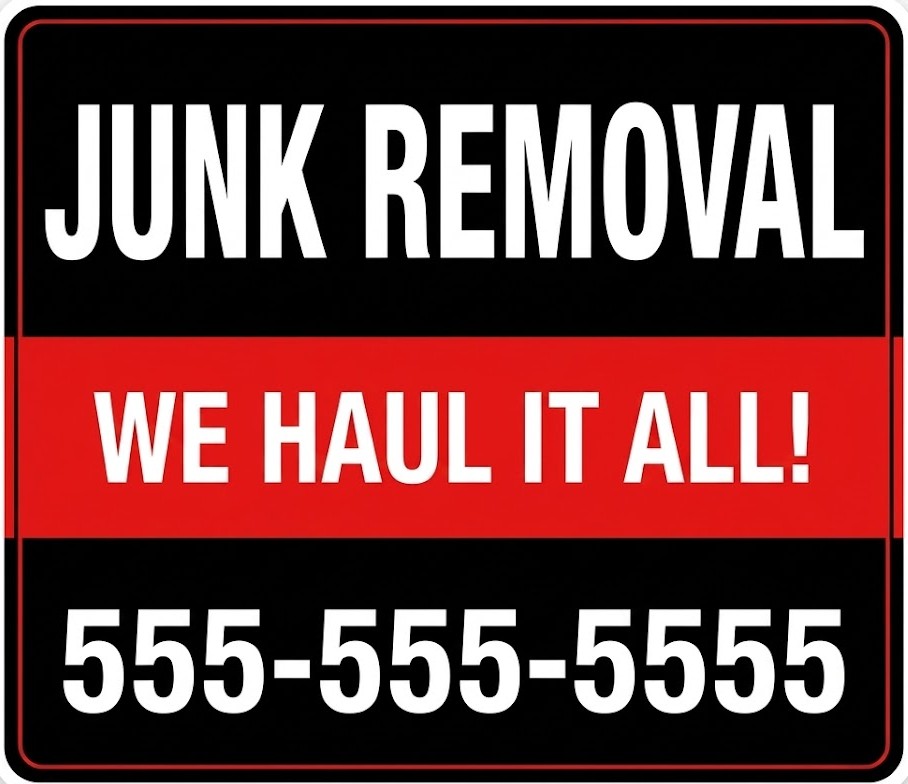 Junk Removal We Haul It All Yard Sign