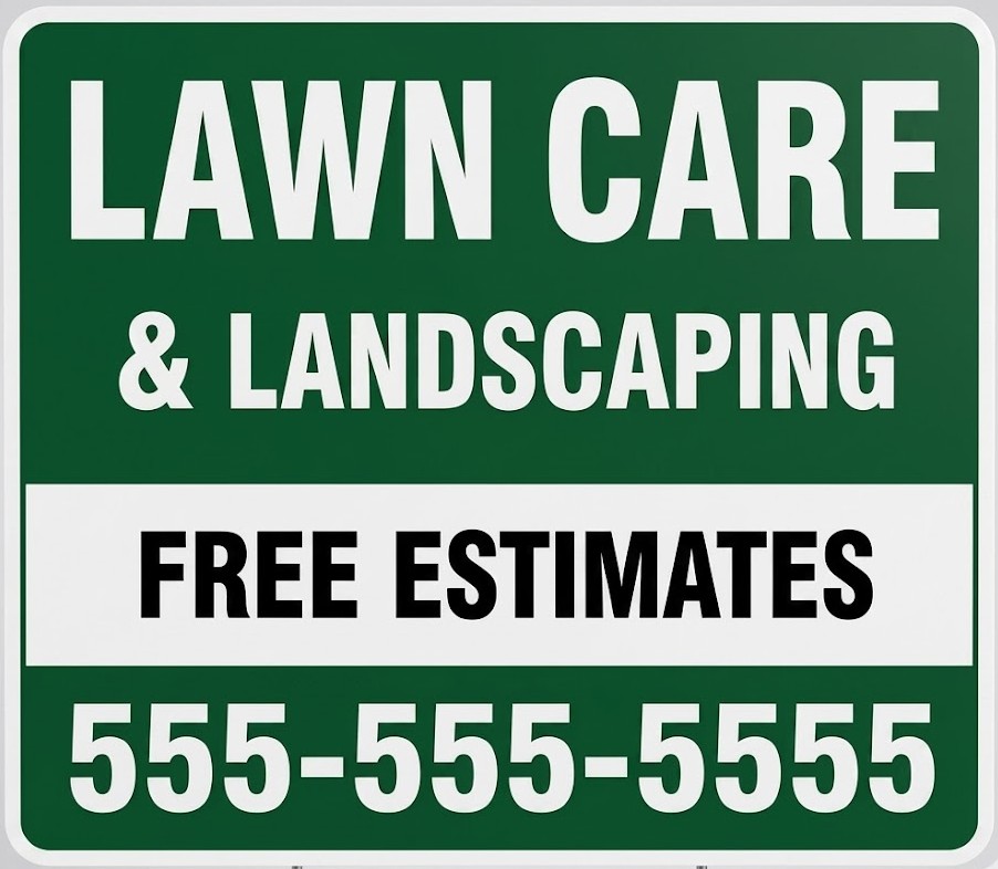 Lawn Care Landscaping Free Estimates Yard Sign