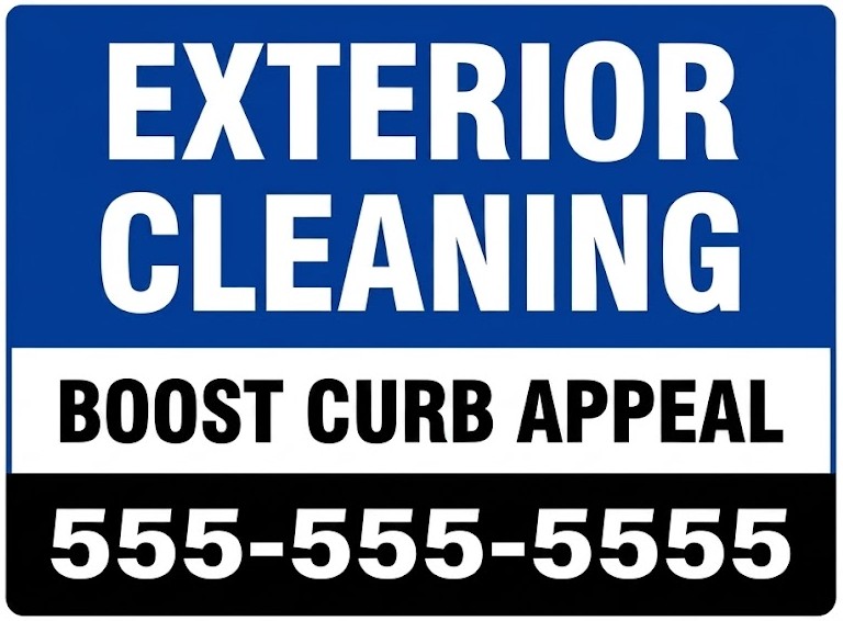Exterior cleaning boost curb appeal sign for home exterior services
