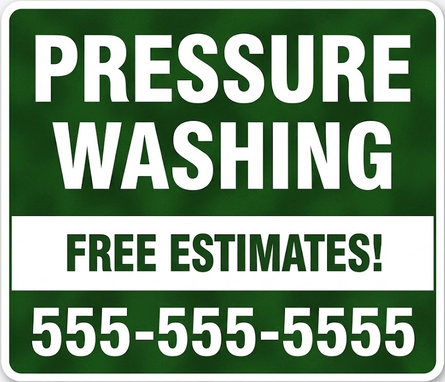 Pressure Washing Free Estimates Yard Sign