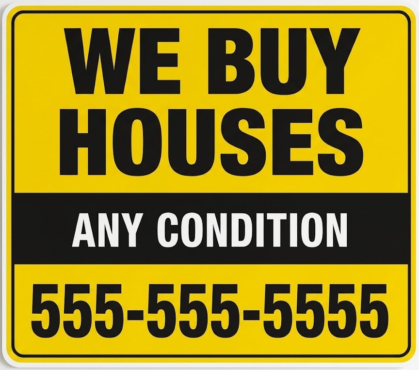 We Buy Houses Any Condition Yard Sign