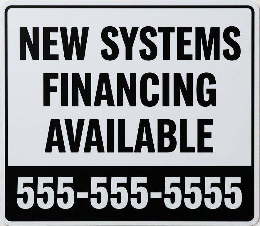 New HVAC Systems Financing Available bandit sign for heating and cooling system replacement leads