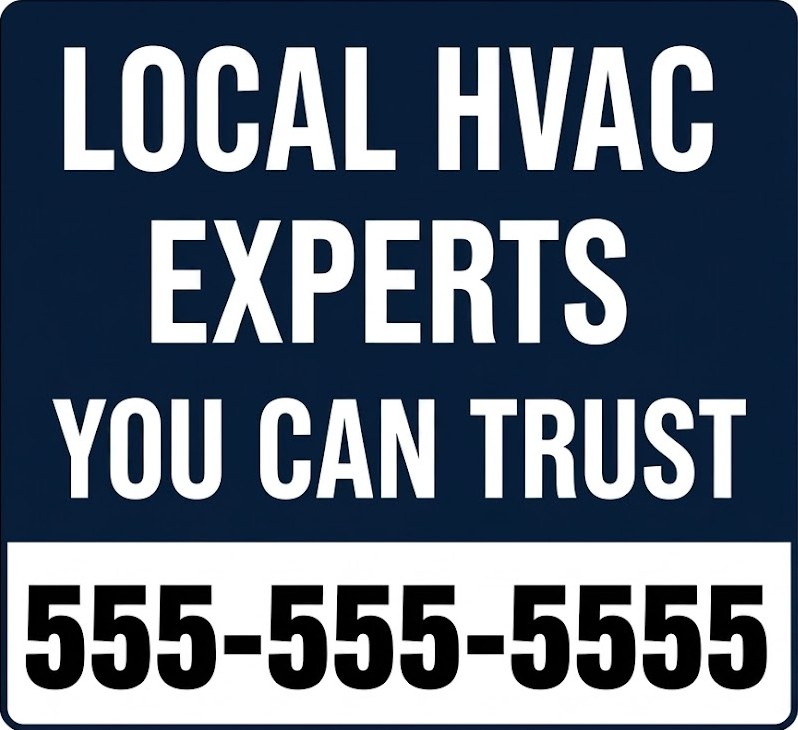 Local HVAC Experts bandit sign for trusted local heating and cooling service companies