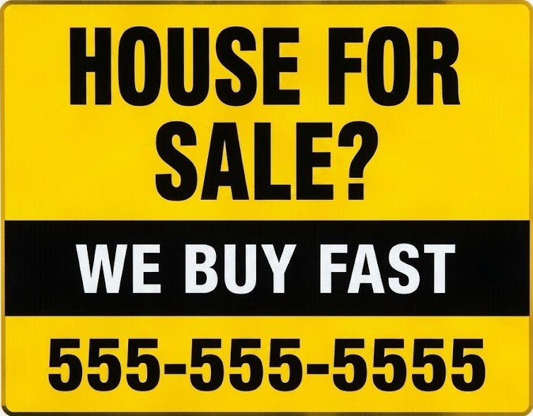 House For Sale bandit sign for real estate investor lead generation