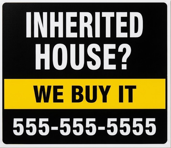 Inherited House bandit sign for probate and inherited property sellers